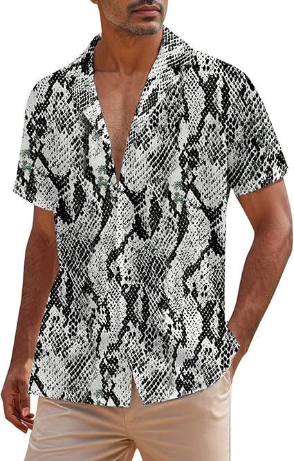 Hawaïhemd voor heren, korte mouwen, zomerhemd, slim fit