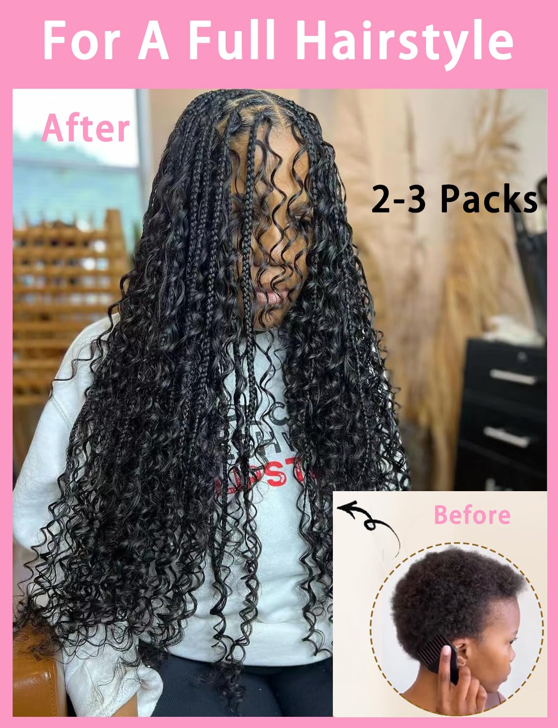 Human Crochet Hair Curly 18inch 120g Crochet Human Hair Pre Looped Deep Wave Crochet Bundle Pre-Separated Feather Knotless Invisible Curly Crochet Hair for Black Women 1B