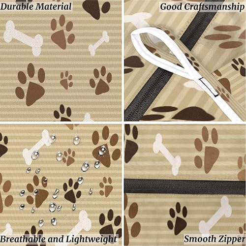 Miniatura 5 de Paw Prints Bones - Bolsa de lavandería colgante – Cesto grande para la lavandería, organización y almacenamiento con ganchos de acero inoxidable,