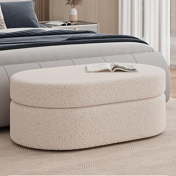 Household Storage Stool, Flap Storage Stool, Bedroom Dresser Makeup Stool, Soft and Comfortable Short Stool for Living Room Coffee Table Sofa Stool, Footstool.(Black,40 * 30 * 30cm)