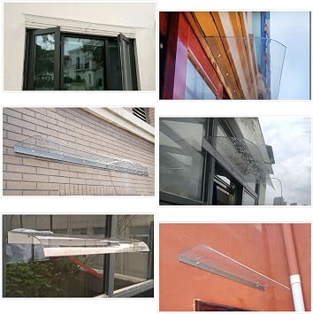 Clear Rain Canopy Awning for Door and Window, Modern Polycarbonate Patio Porch Shade Shelter,uv Protection,Multiple Size