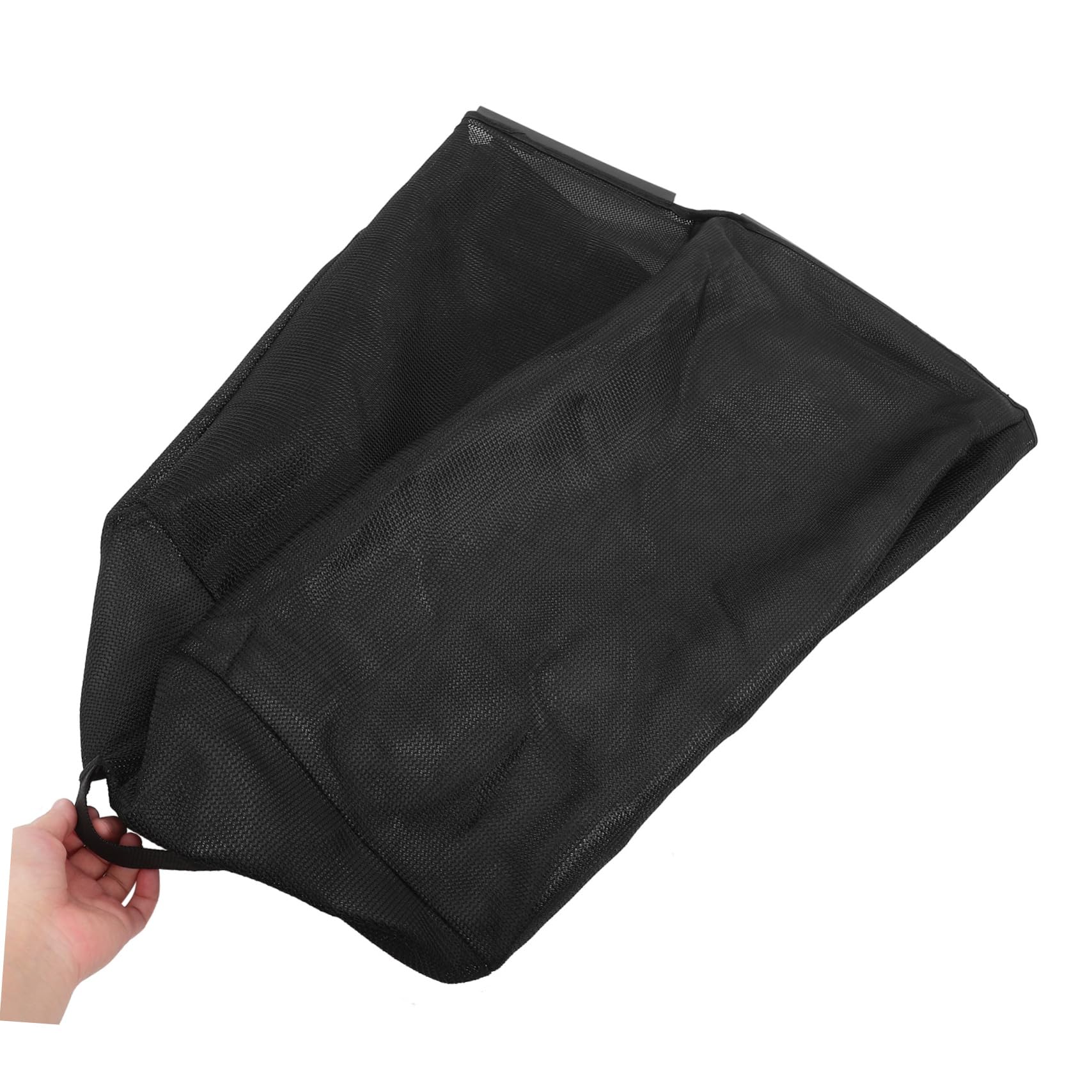 Bolsa Recolectora de Césped de Nailon Negro, Cierre Cordón y Tamaño Ajustable, para Jardín y Limpieza de Hojas en Tractor Cortacésped