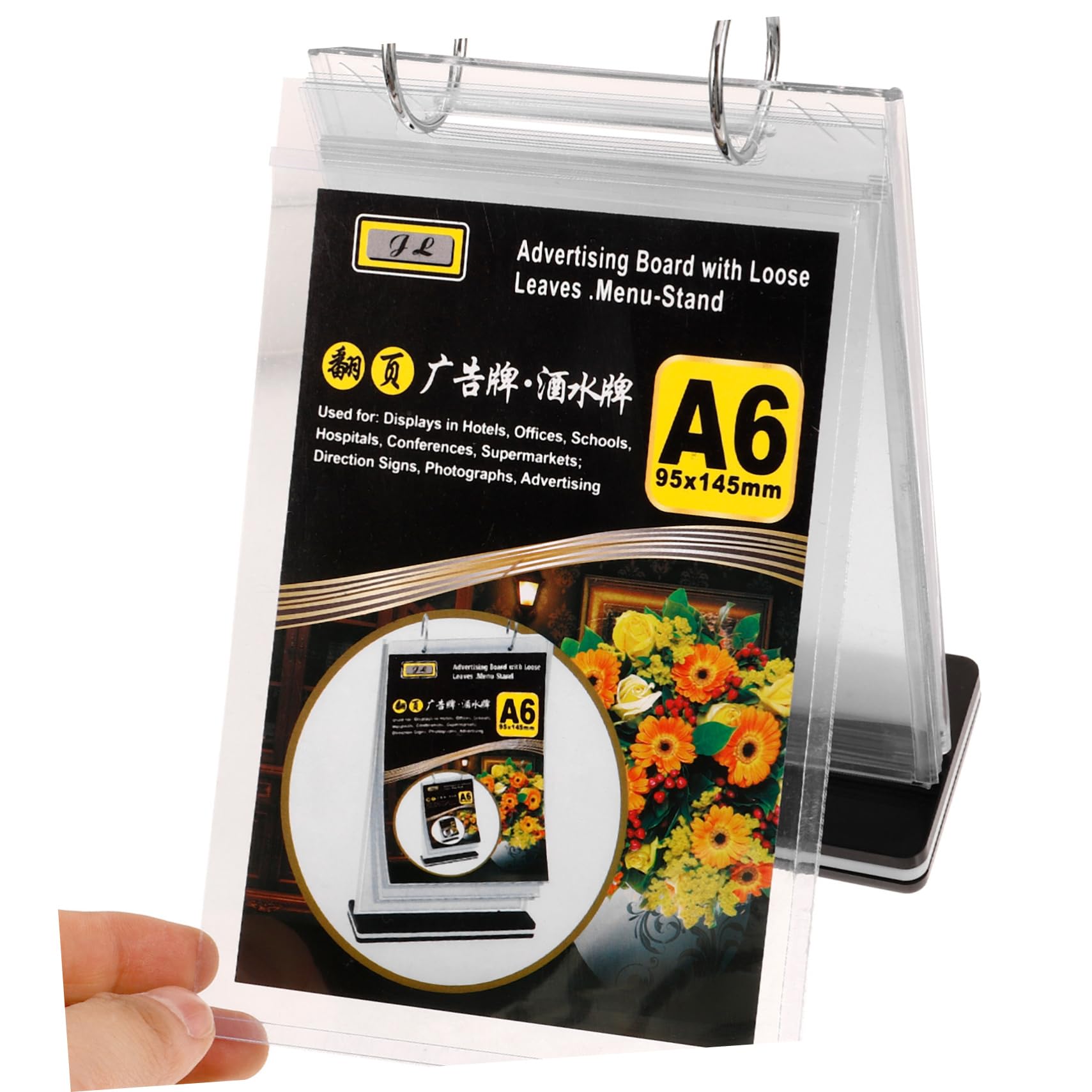 Sewroro 11piezas Soporte De Menú Transparente De Soporte De Exhibición De Mesa Para Restaurantes Con Base Para Menú y Carteles Publicitarios Adecuado Para Supermercados y Tiendas