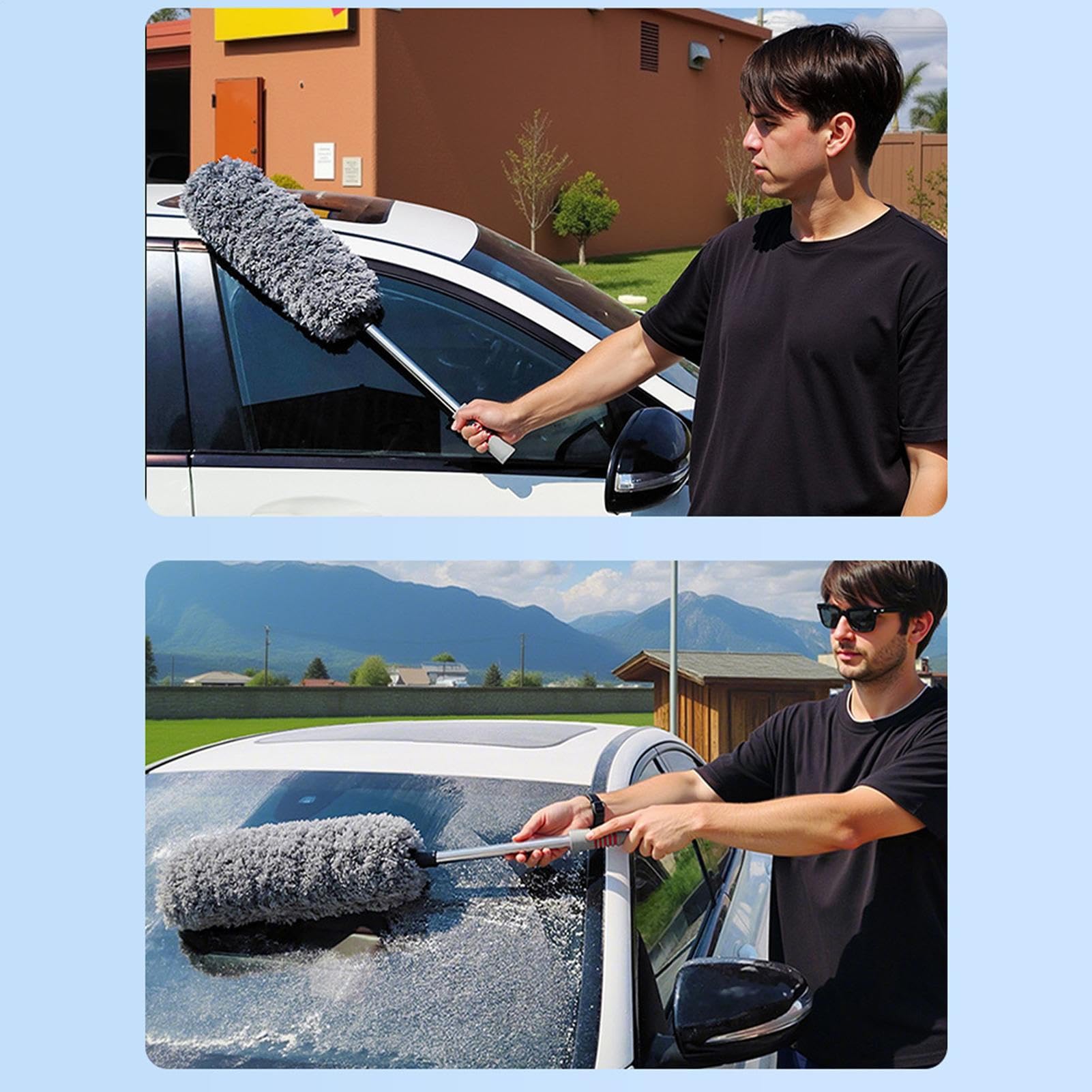 Ścierka Samochodowa Teleskopowy Pędzel Bez Rys Do Samochodów | Szczotka Do Czyszczenia Samochodu Do Samochodów Ciężarowych Deski Rozdzielczej Szyby Przedniej Nawiewu Okna Detailing