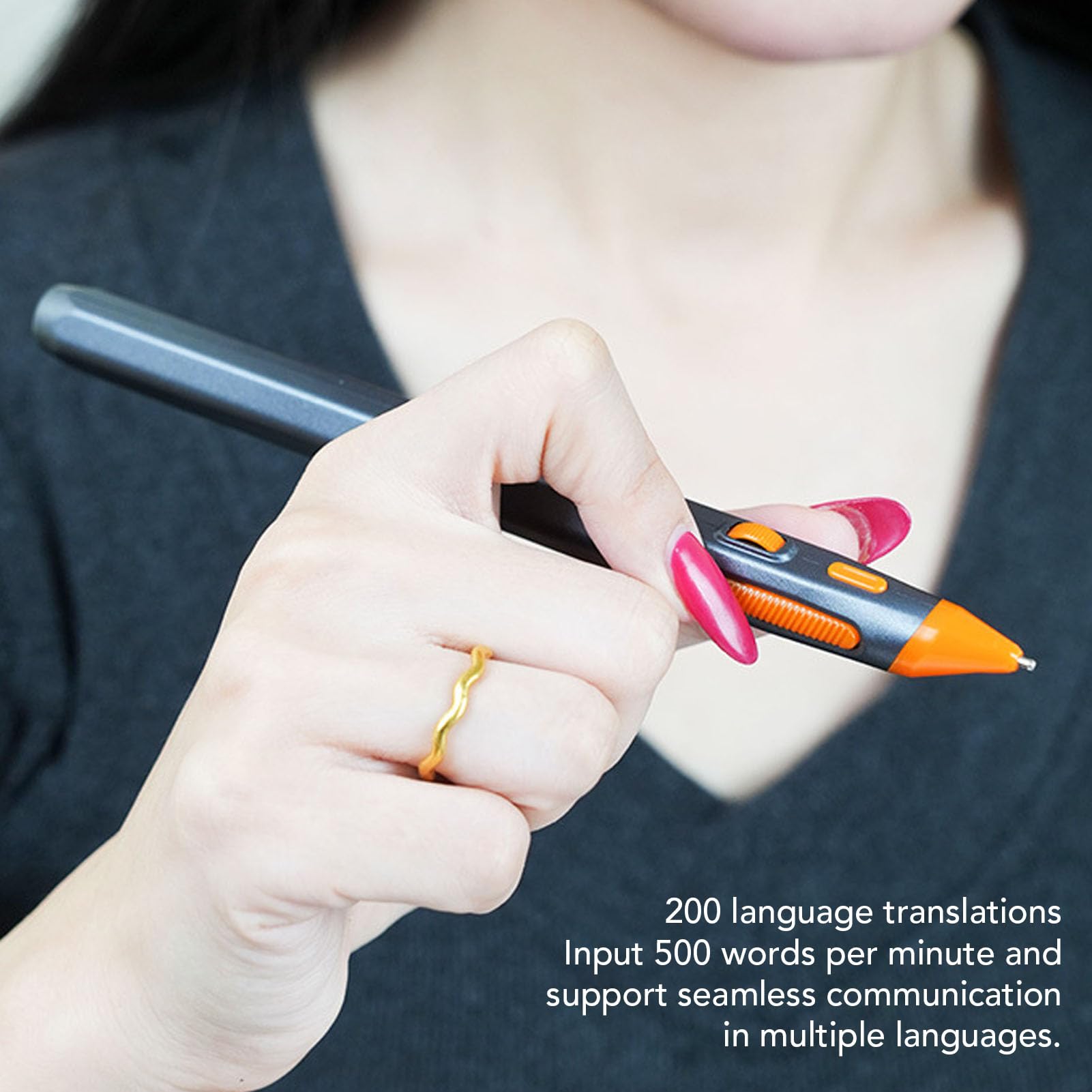 Ratón De Bolsillo, Control De Voz Inteligente AI Ratón Óptico Inalámbrico Ergonómico 2.4G, Lápiz Óptico Traductor De 200 Idiomas, Compatible con Computadora Portátil, PC