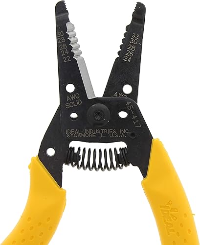 Miniatura 10 de IDEAL Electrical 45-417 Premium Reflex T Pelacables - 22-30 AWG sólido, 24-32 AWG trenzado, pelacables con nariz de alicates, cierre deslizante,