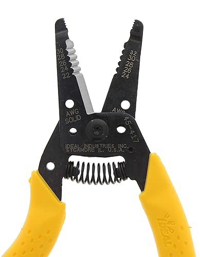 Miniatura 3 de IDEAL Electrical 45-417 Premium Reflex T Pelacables - 22-30 AWG sólido, 24-32 AWG trenzado, pelacables con nariz de alicates, cierre deslizante,