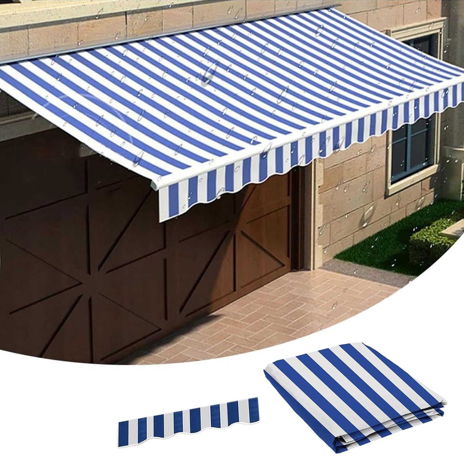 Tela de repuesto para toldo retráctil cubierta superior textil premium de 5,5x3 metros