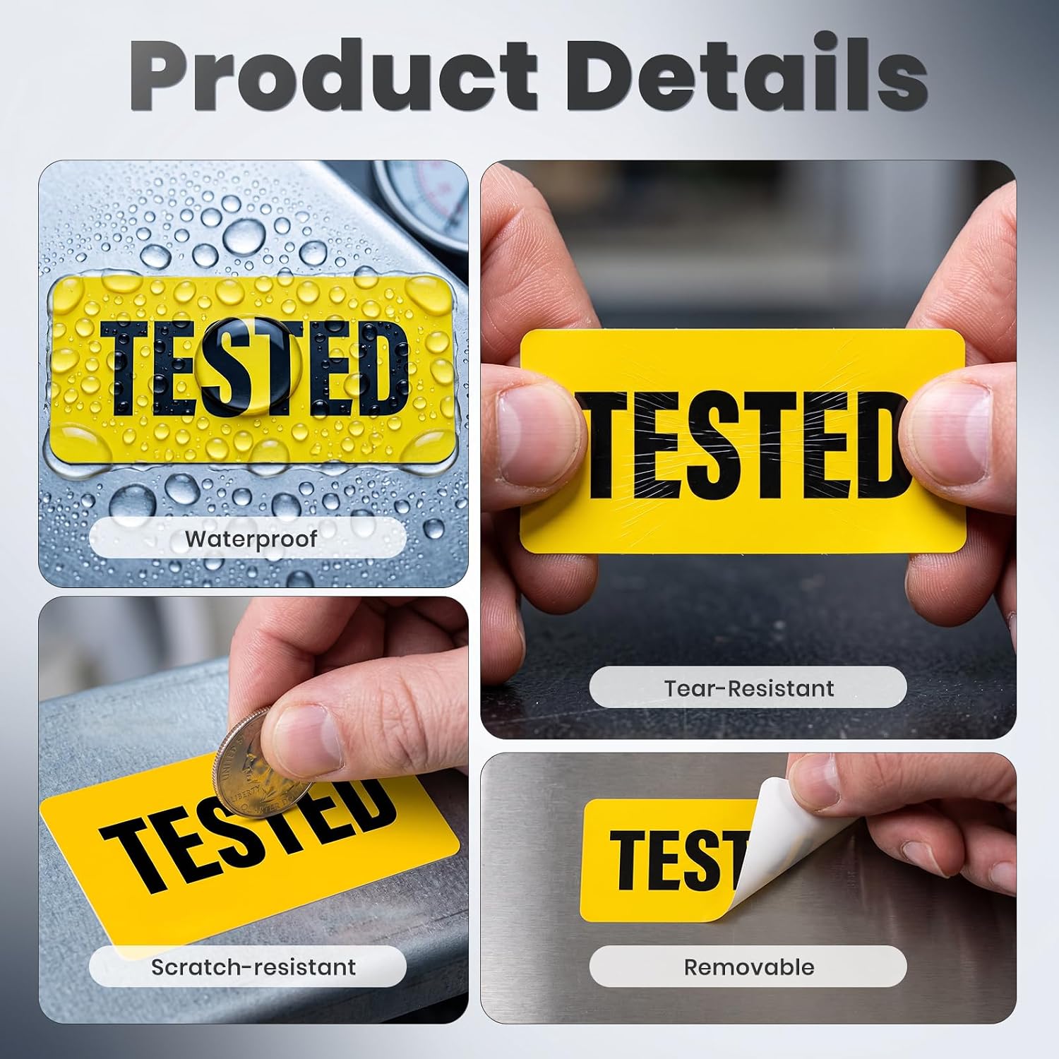 1000 PCS Tested Labels 2 × 1 Inch Adhesive Inventory Product | Testing, Tagging, Sample, Demo, Retail Store Sale Displays Items, Warehouse Sorting Showcase Products, Labels on a Roll