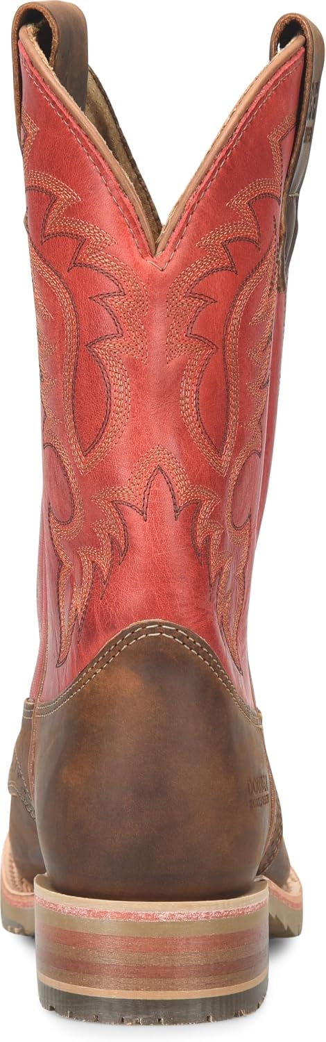DOUBLE-H Mens 11" Soft Toe Square Toe Roper Western-Boot, Premium Leather, Comfortable Cowboy Boots for All-Day Wear
