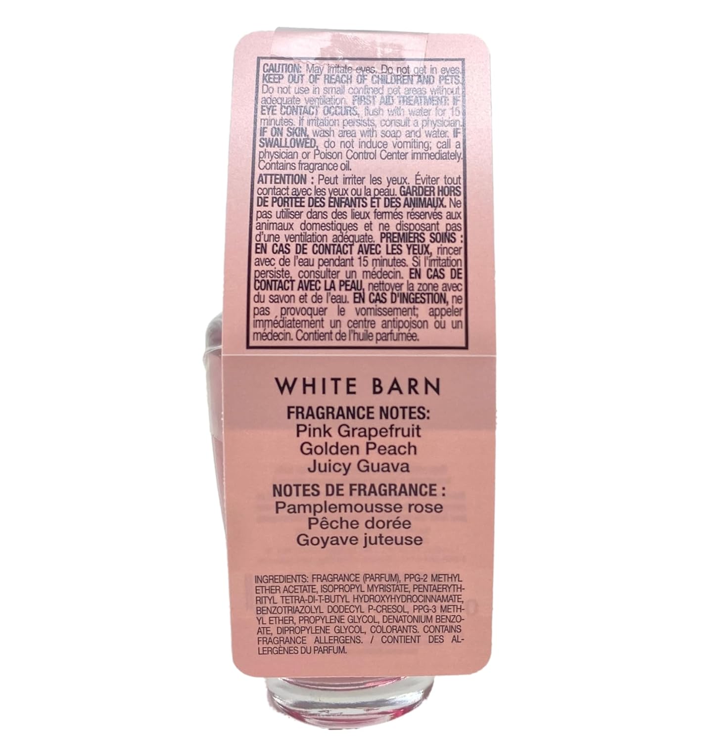 Bath & Body Works Grapefruit Peach Wallflowers Fragrance Refill Pack of 4 with a Himalayan Salts Springs Sample Soap.