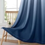 HOMEIDEAS Rideaux de blackout bleu marine Ombre 52 X 63 Longueur de pouce Gradient Chambre Darkening Thermal Insulated Energy Saving Grommet 2 Panneaux Fenêtre Draps pour Salon/Chambre