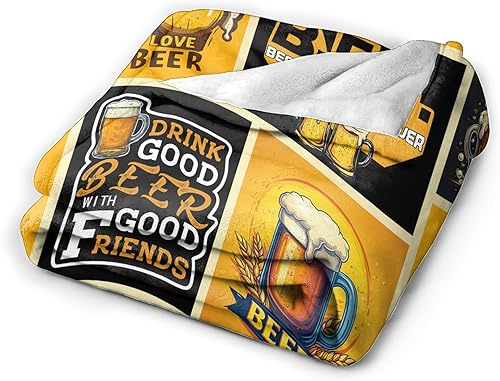 Miniatura 9 de Manta de cerveza, manta de bebida de cerveza, regalos para adultos, mujeres y hombres, súper suave y acogedora manta de felpa mullida mullida de