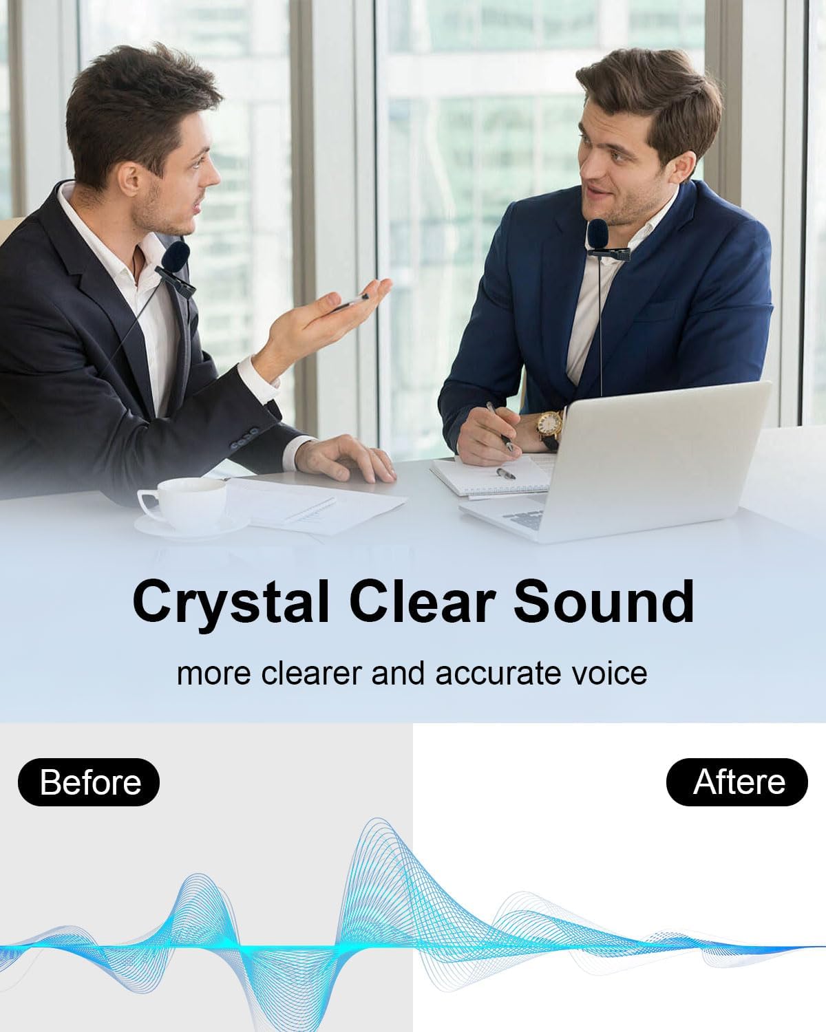 USB A Lavalier Microphone with 3.5mm Headphones Jack, Omnidirectional Clip On Lavalier Mic for Windows PC Laptop Computer YouTube Skype Vlog Video Gaming Podcasting, 1.5M Cable Plug& Play