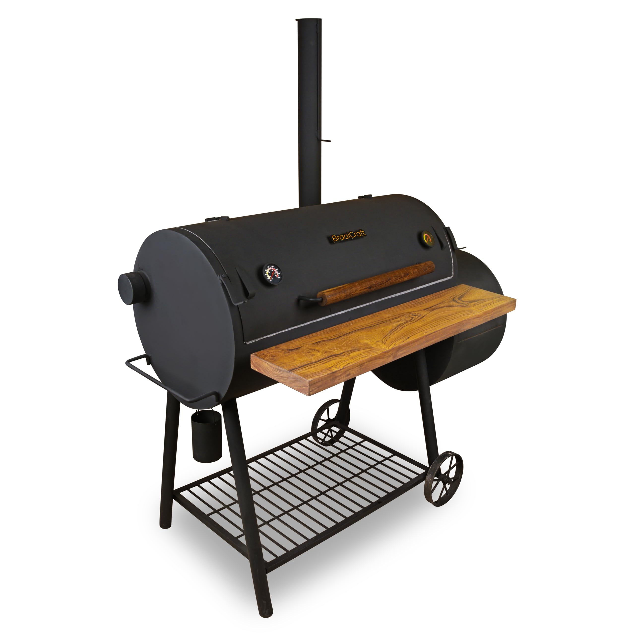 BraaiCraft Bunker Reverse Flow Offset Smoker - Versatile Outdoor BBQ Grill with Interchangeable Modes (Smoker, Grill, BBQ), 630sqin Cooking Space and Precision Temperature Control