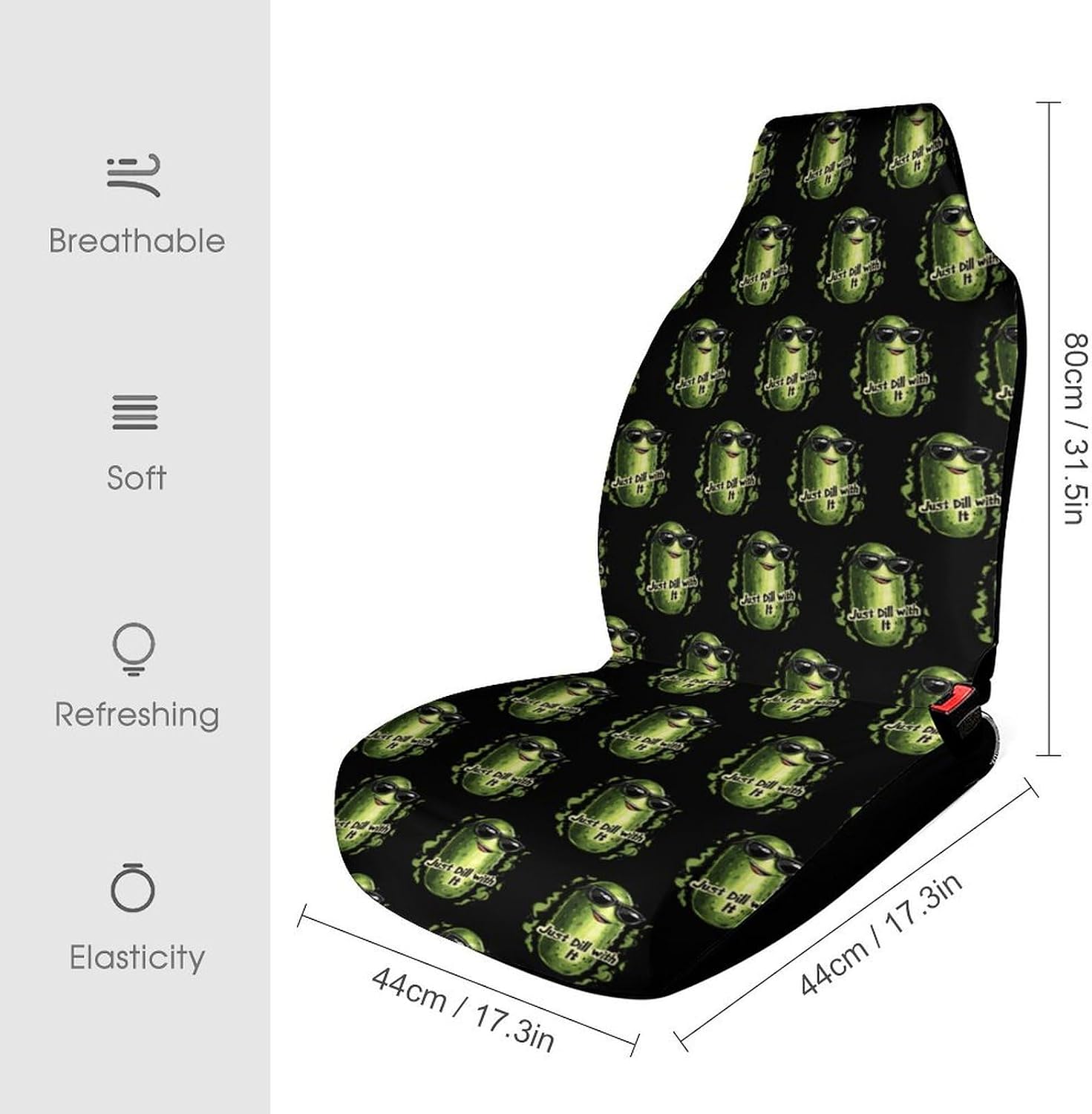 Big Dill Funny Pickle Funny Car Seat Covers Non-Slip Universal Fit image 2