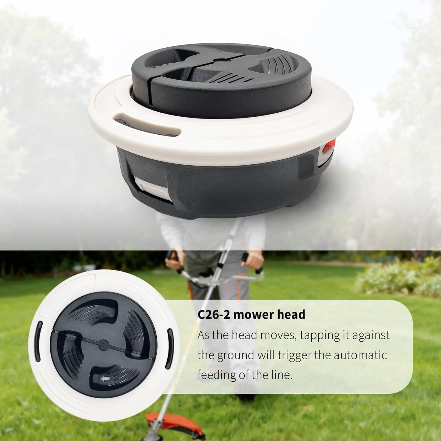 C26-2 Trimmer Head 4002 710 2169 for Stihl AutoCut C26-2 FS55 FS55R FS56 FS56RC FS70 FS70R FS80 FS85 FS90 FS90R FS91 FS91R FS94 FS94R FS110 FS111R FS111RX FS120 FS130 String Trimmer（3 Pack）