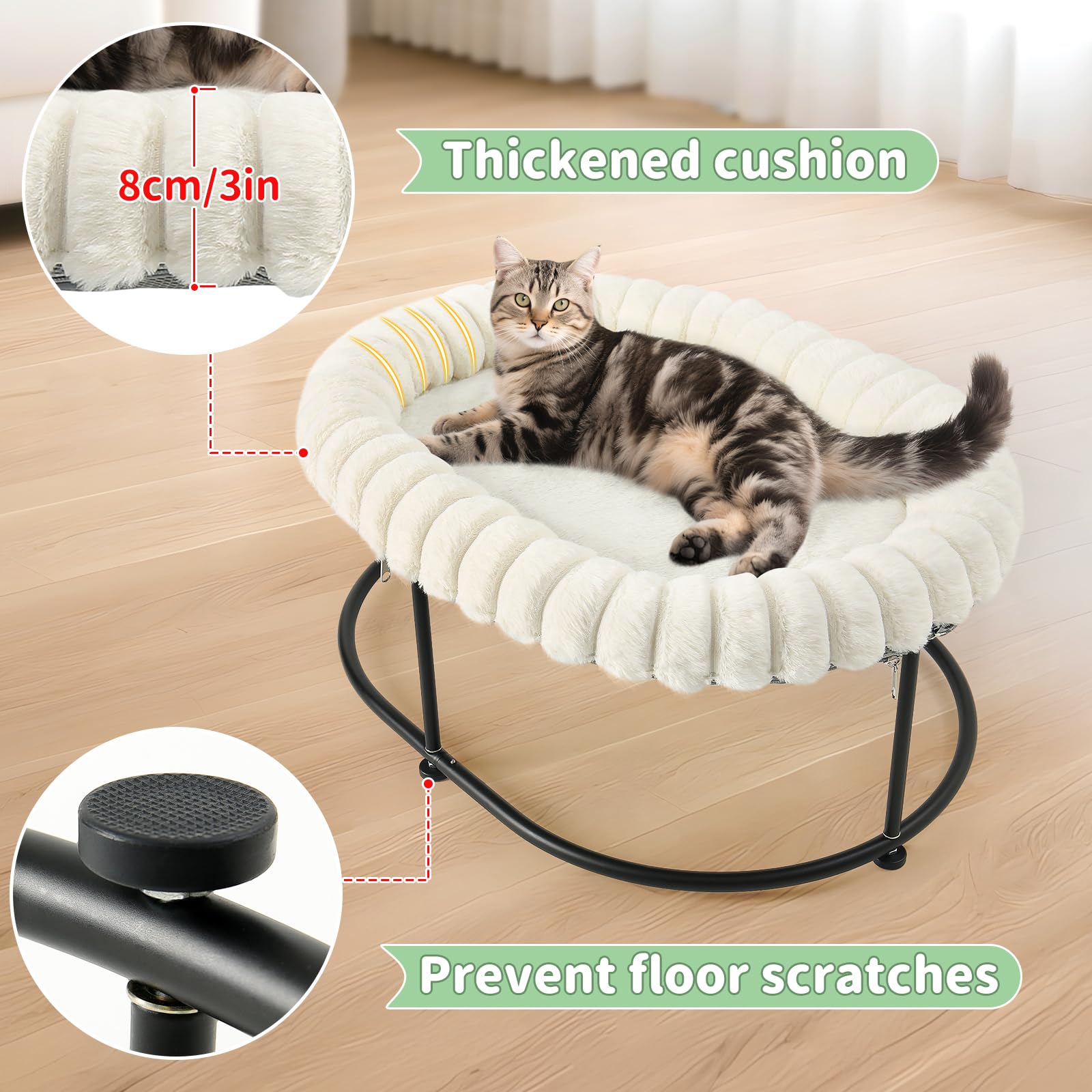 Kattenmand, kattenhangmat, verhoogde kattenmand met wasbaar