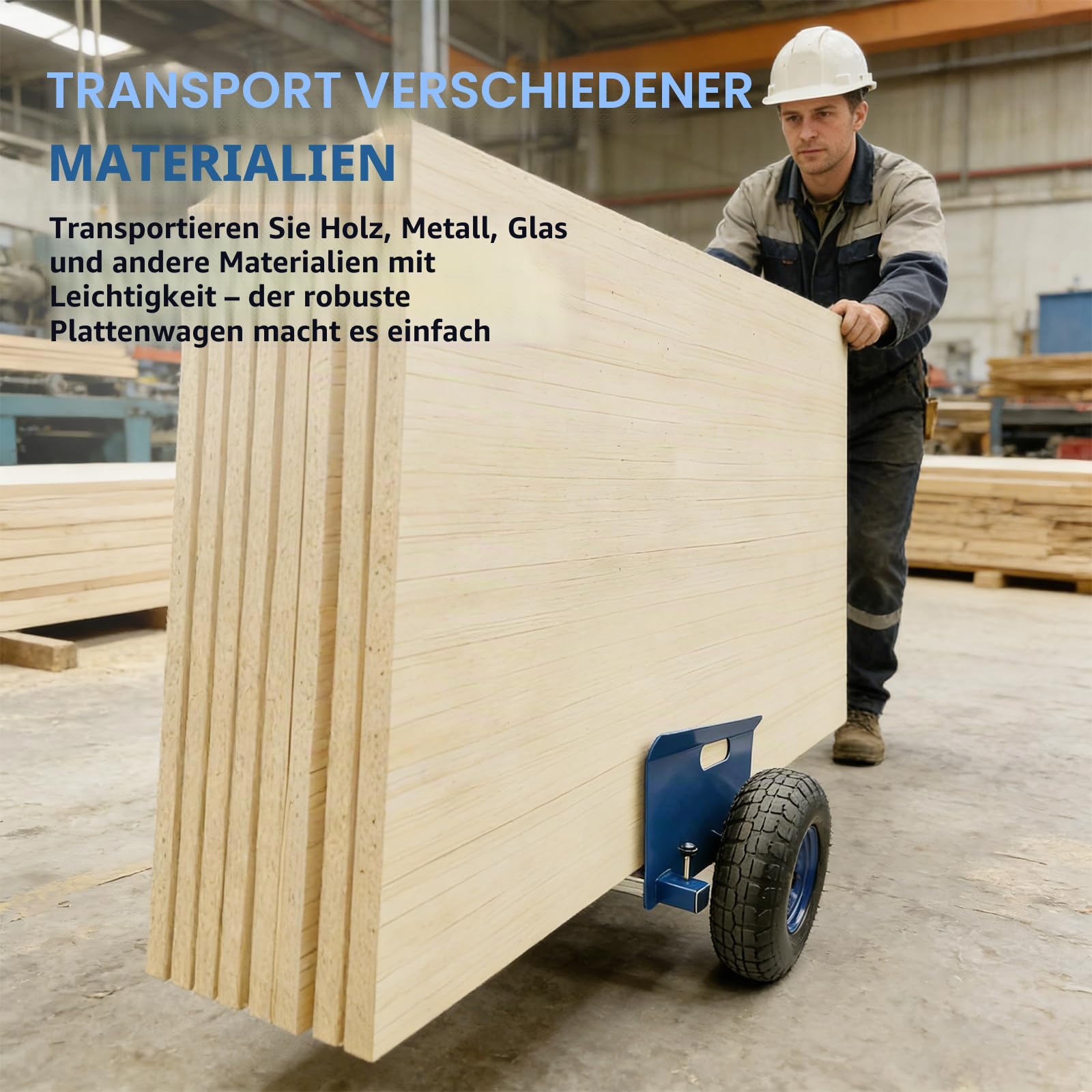 Plattenroller 500KG Tragfähigkeit, Plattenwagen, Klemmwagen | Verstellbarer Trockenbau-Umzug, Plattenklemmwagen für Marmor, Holzplatten, Türen, Fenster, Rollwagen, Transporthilfe