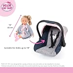 Bayer - Deluxe Doll Car Seat - Safety Belt, Sun Canopy, Accessories for Baby Dolls - Dolls up to 18” - Age 3+ - Grey Pink Butterfly - 67927AA