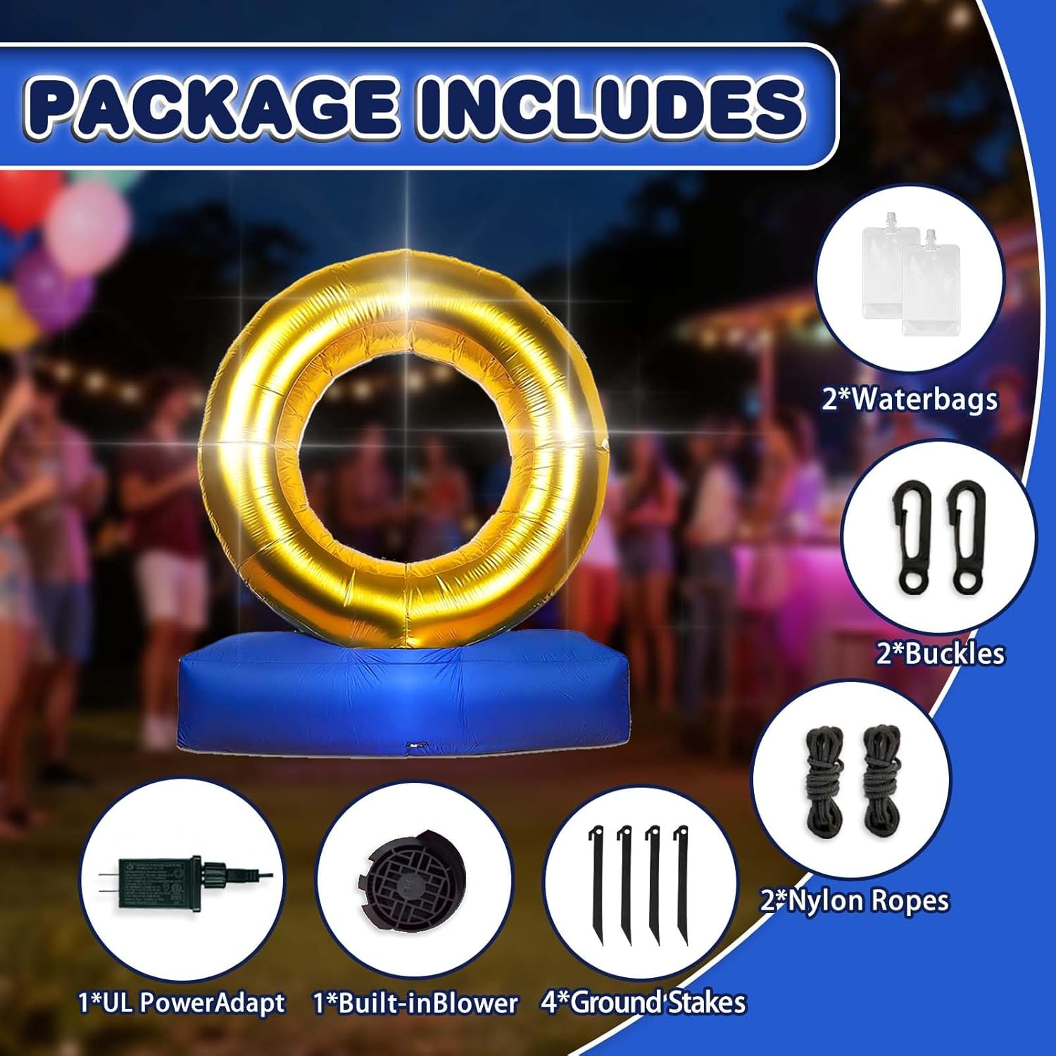 4.9*4.2Ft Inflatable Anime Decoration,Cartoon birthday Themed Decorations,With Blower Built in LED Lights,Back to School Decoration Suitable for Family Parties,Cartoon Themed Game Party Use