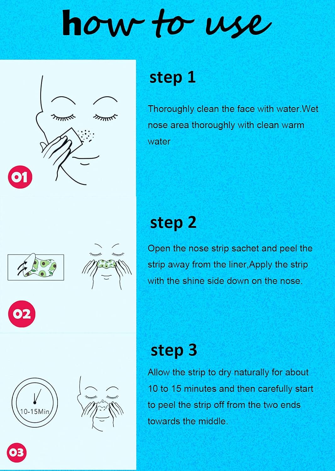 COSMTEK Nose Strips For Blackhead Removal On Oil Skin,Nose Pore Strips For The T-Zone Area,Deep Cleansing Pore Strips,Cosmetics and make-up : Beauty & Personal Care