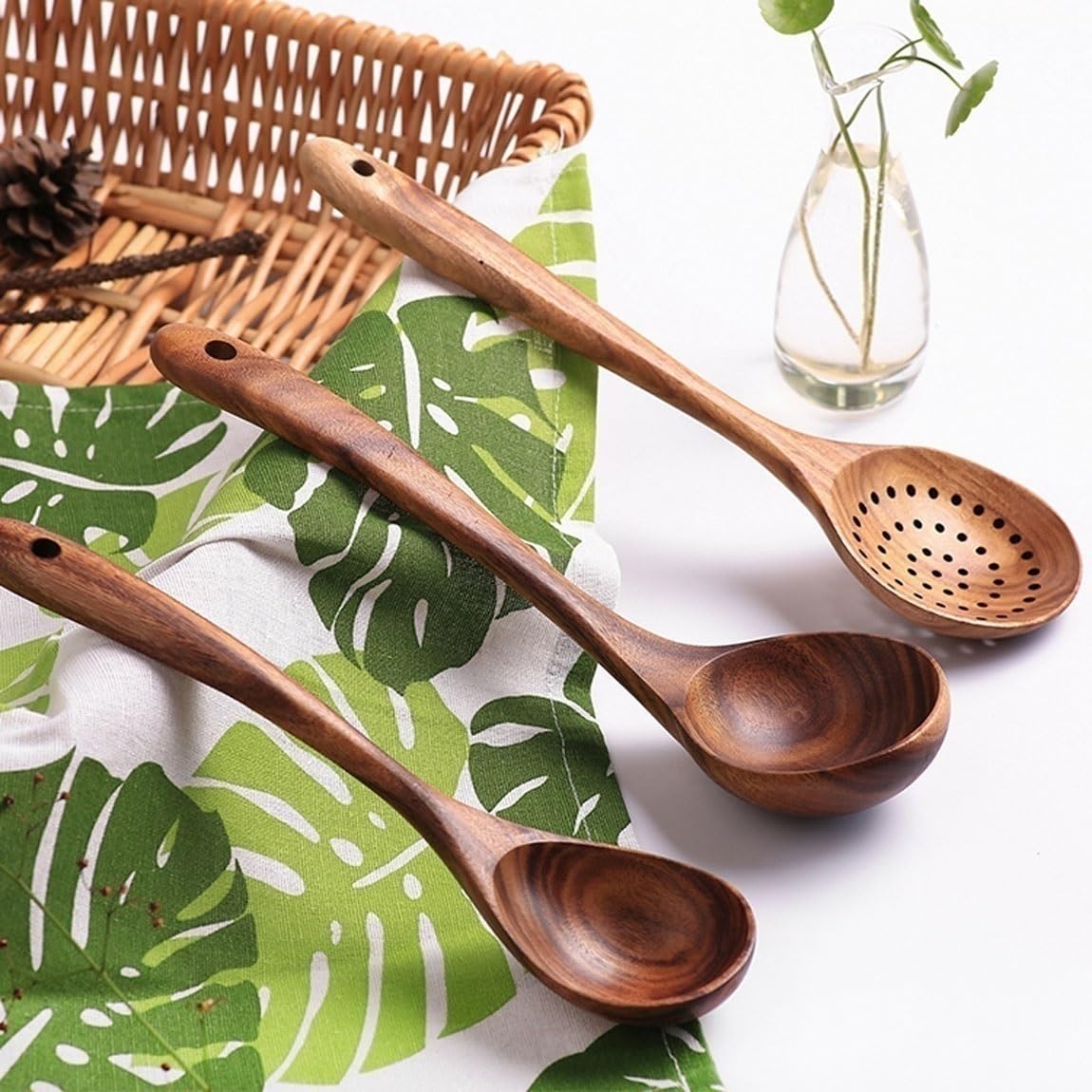 Holz Kochlöffel Spatel Kochutensilien Küche Kochgeschirr Gadgets 7 Stück Sets Kochwerkzeuge