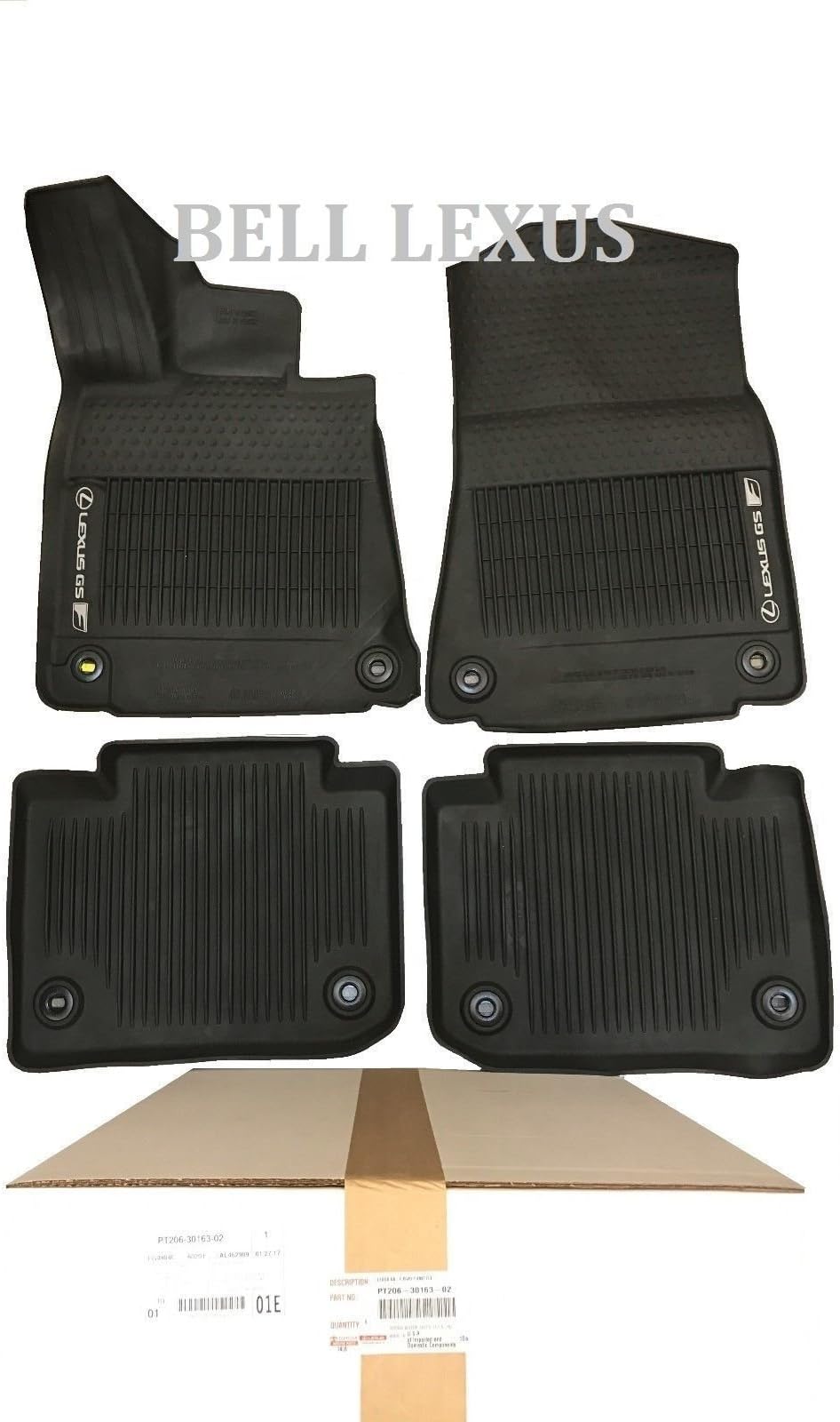 LEXUS OEM Factory All Weather Floor MAT Liner Set 2013-2017 GSF GS350 RWD Black