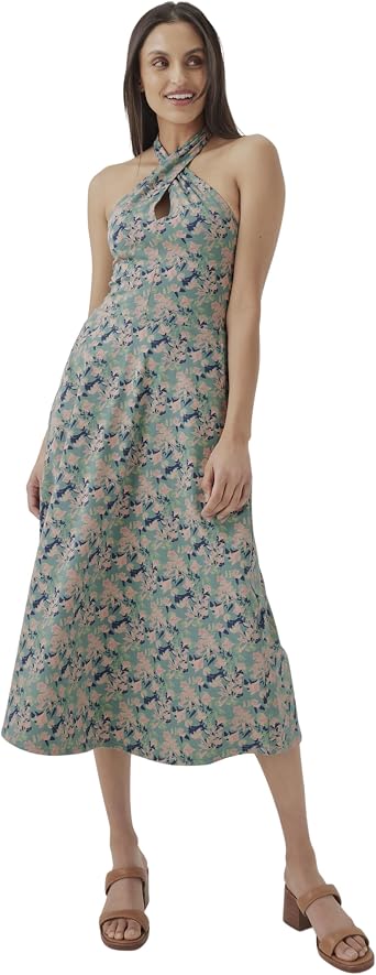 Pact Organic Cotton Womens Fit & Flare Halter Dress