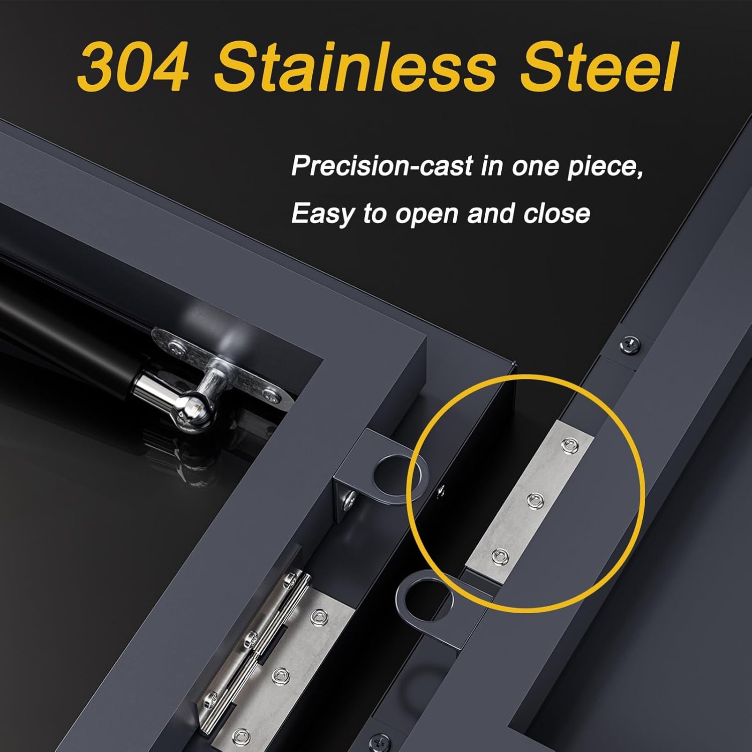 Attic Access Panel, Aluminum Metal Roof Hatch, Clear Underground Lighting Well Window with Hydraulic Rod, Roof Access Hatch for Cellar Shed House(95x95cm/37.4x37.4in)