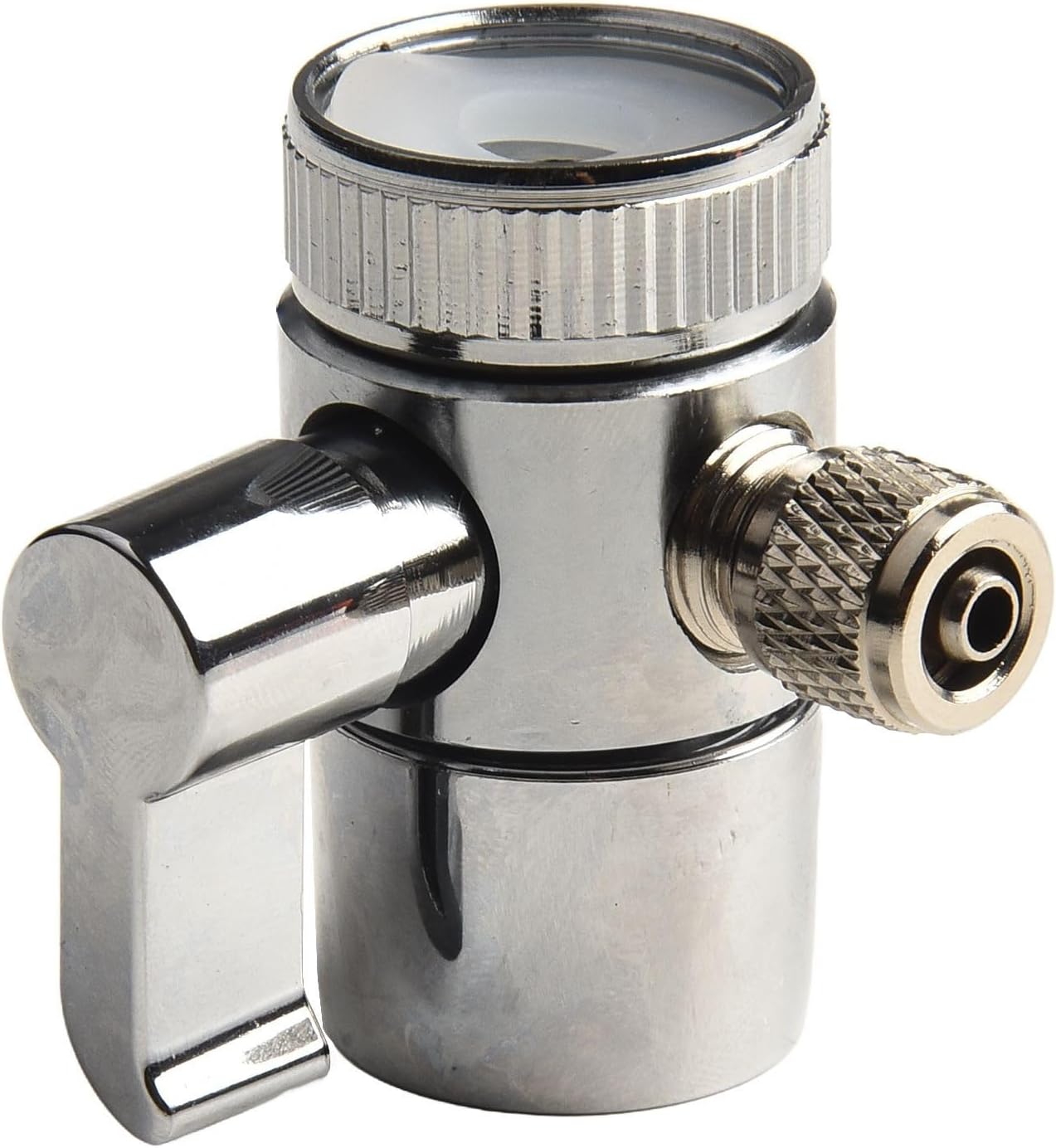 Metal Faucet Splitter With RO Tubing, Sink Faucet Diverter Valve for Above Counter Water Filter