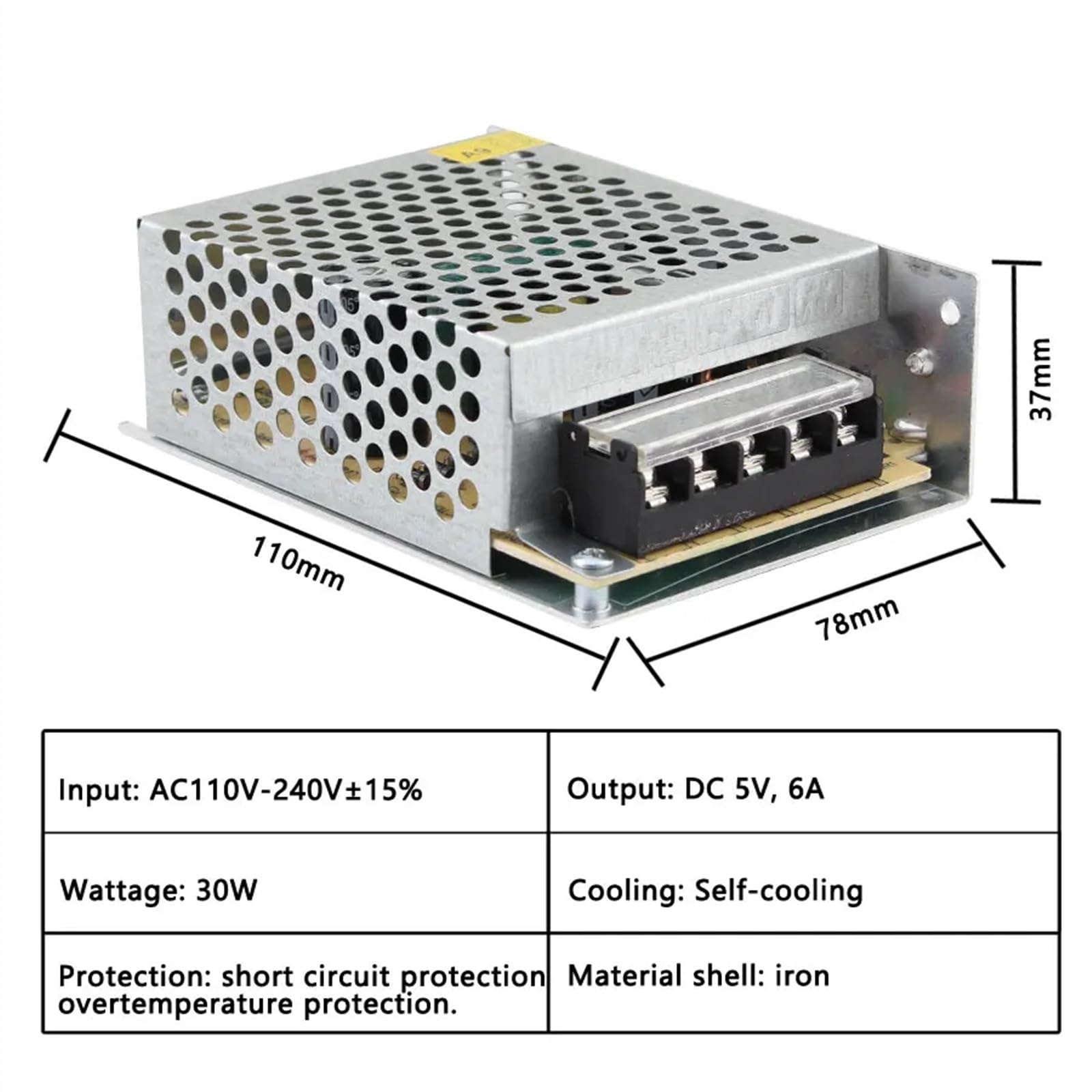 AC DC 5V 12V 24V 36V Netzteil 1A 2A 3A 4A 5A 6A 8A 10A 15A 20A 30A 220V zu 5V 12V 24V Led Netzteil Konverter(30a,DC12V)