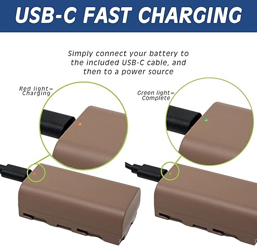 Miniatura 2 de Wasabi Power Batería USB (Serie Ginger) para Sony NP-F730, NP-F750, NP-F760, NP-F770 (4900mAh, Serie L) y Serie CN, Serie CCD, Serie DCR, Serie DSC,