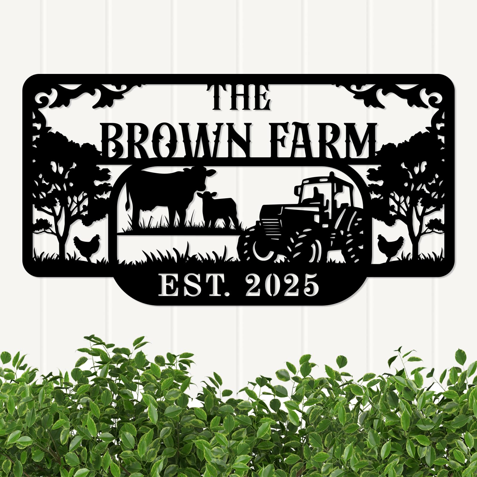 Metal Farm Sign, Custom metal farm name sign, Large metal name sign, Ranch metal sign, Farmville metal sign, Christmas farm sign, Personalized