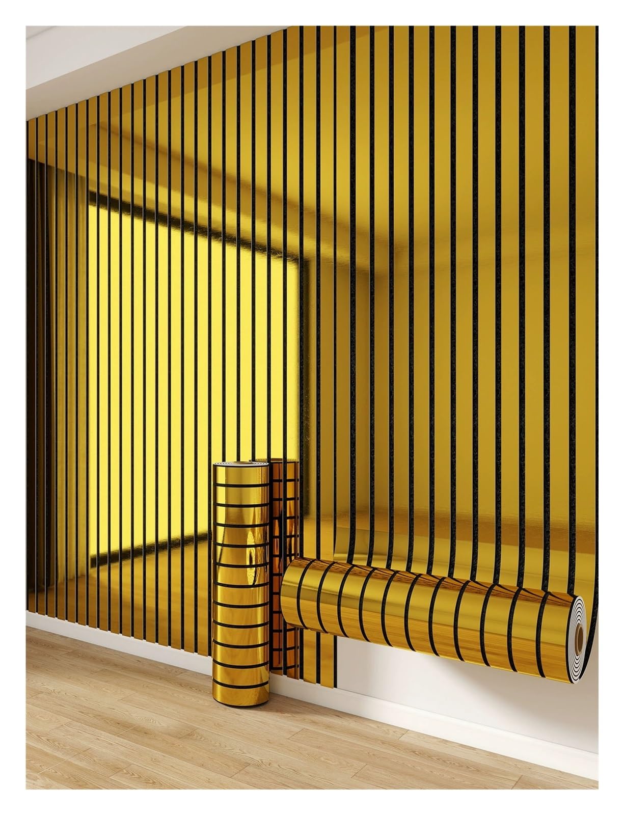 Papel pintado autoadhesivo de 2 mm de grosor, para paredes, azulejos, espejo, revestimiento de pared insonorizado, panel de pared 3D para decoración de interiores (plateado, 58 x 300 cm)