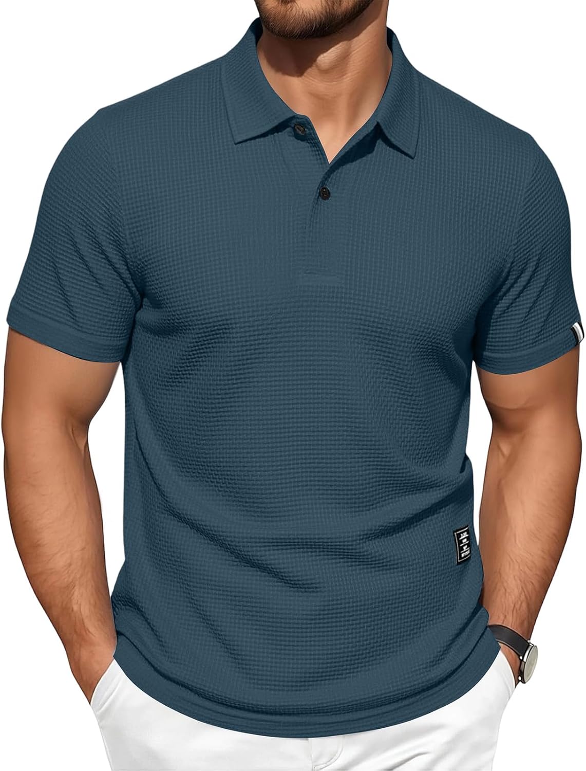 Ymosrh Mens Breeze Polo Shirts Short Sleeve Performance Moisture Wicking Summer Casual Vacation Golf Shirts, S-3XL