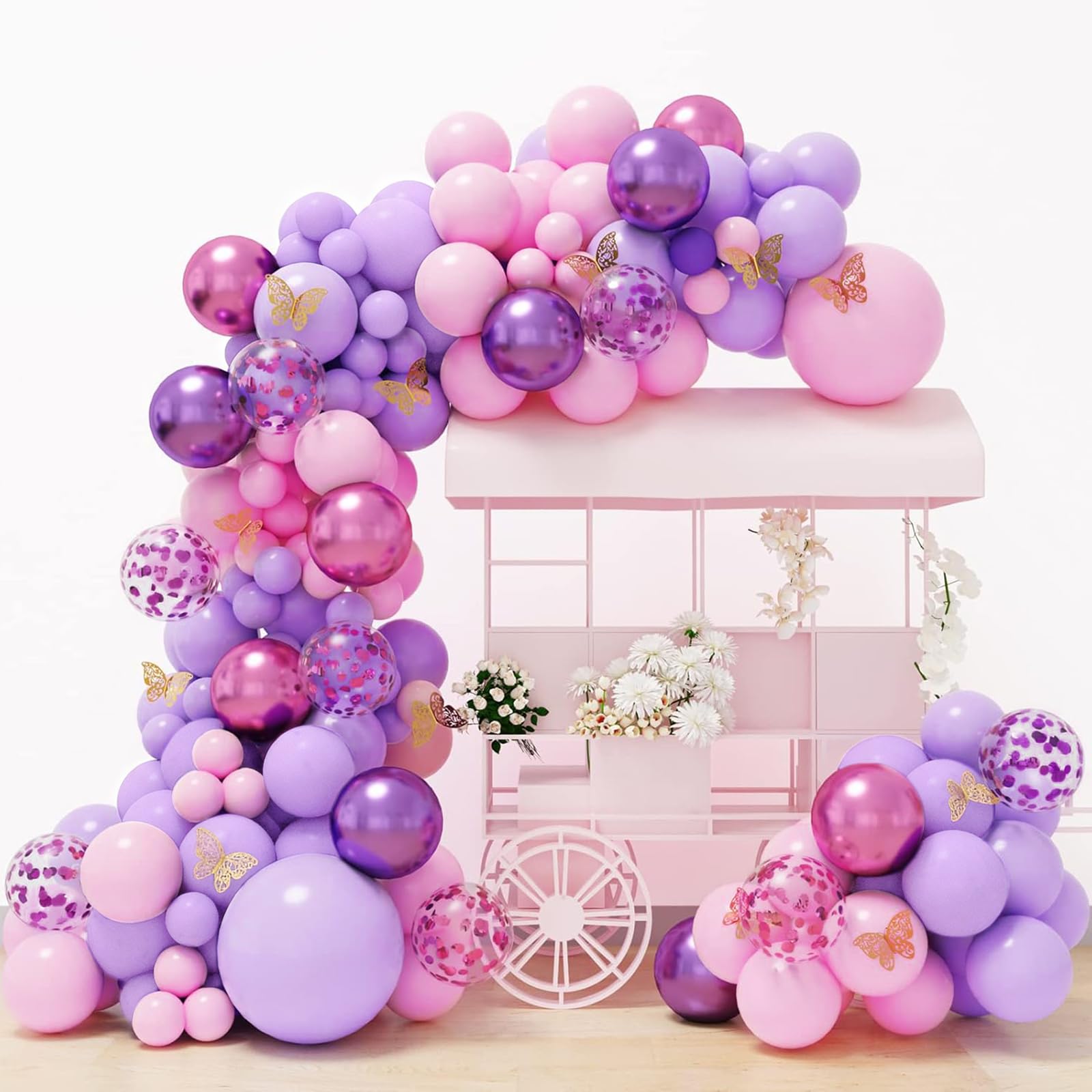 Palloncini Compleanno Rosa Viola, 62 Pezzi Kpop Compleanno Lilla, Palloncini Unicorno Lilla con Viola Metallizzati per Decorazioni K Pop Compleanno Unicorno Bambina Baby Shower, 12 Pollici