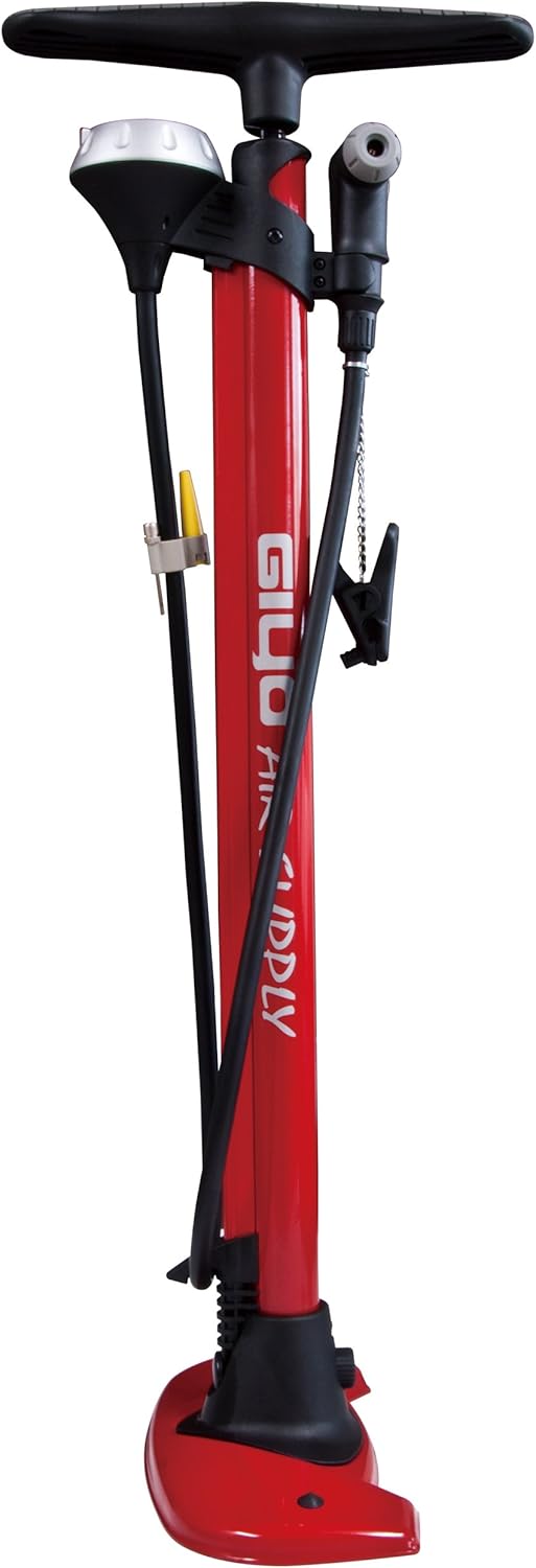 Floor Pump [GF-54] Compatible with Schrader and Presta Valves, English Clip and Ball/Float Adapter and Shoulder Bag Included