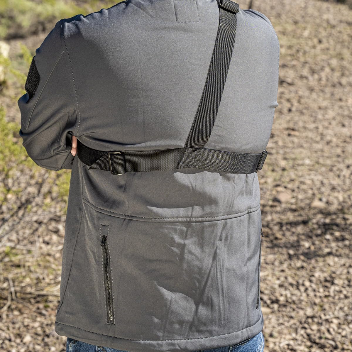 Galco High Ready Chest Holster - Chest-Style Crossdraw Carry, Hybrid Kydex/Nylon Construction, Fits Chests to 58", Black, Right Hand