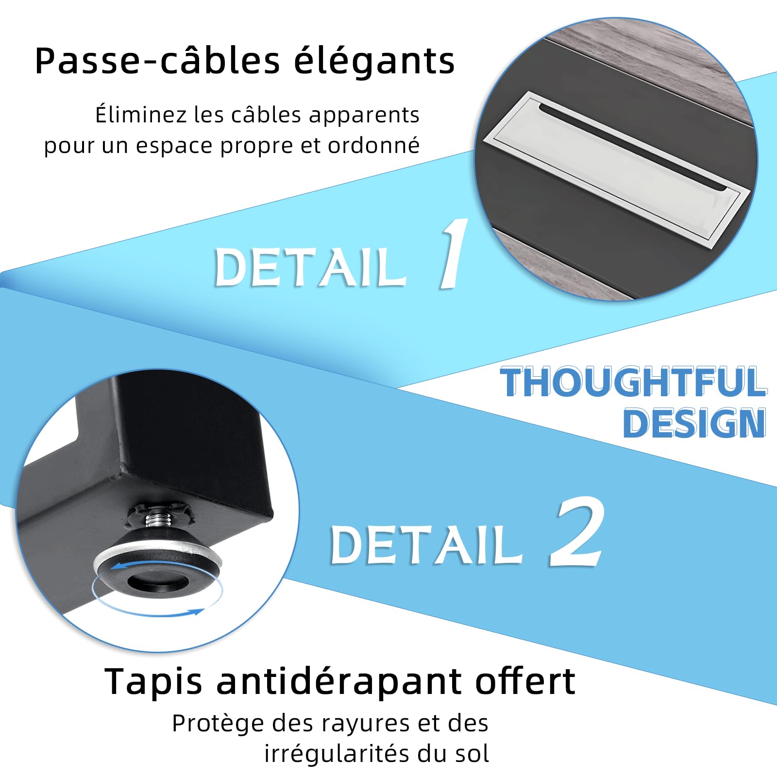 Grande Table de Conférence avec Module de Rangement – Table de Réunion Moderne 8 à 12 Personnes, Passe-Câbles, Structure Métallique Noire, Idéale pour Bureaux, Salles de Réunion et Formations