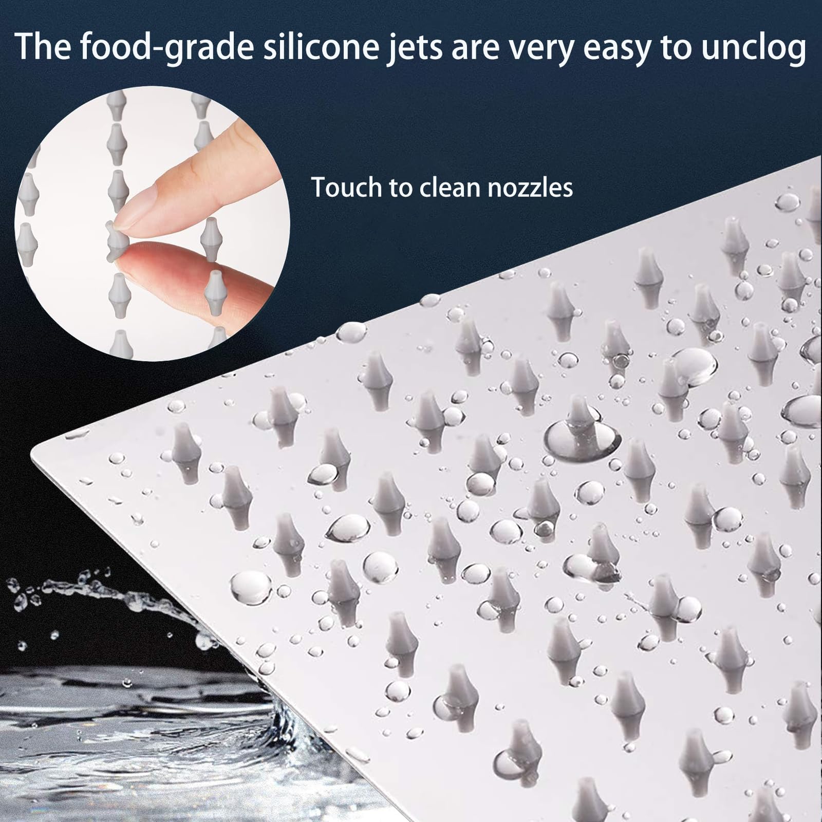 IFealClear Soffione Doccia Quadrato Da 20cm A Pioggia | Ultra Piatto In Acciaio Inox Con Tecnologia Air Energy Per Alta Pressione - 5