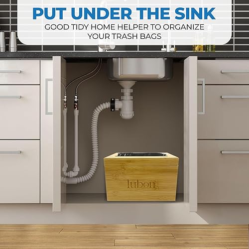 Miniatura 7 de LUBON Dispensador de bolsas de basura extra grande, dispensador de bolsas de basura, dispensador de bolsas de basura de cocina, dispensador de