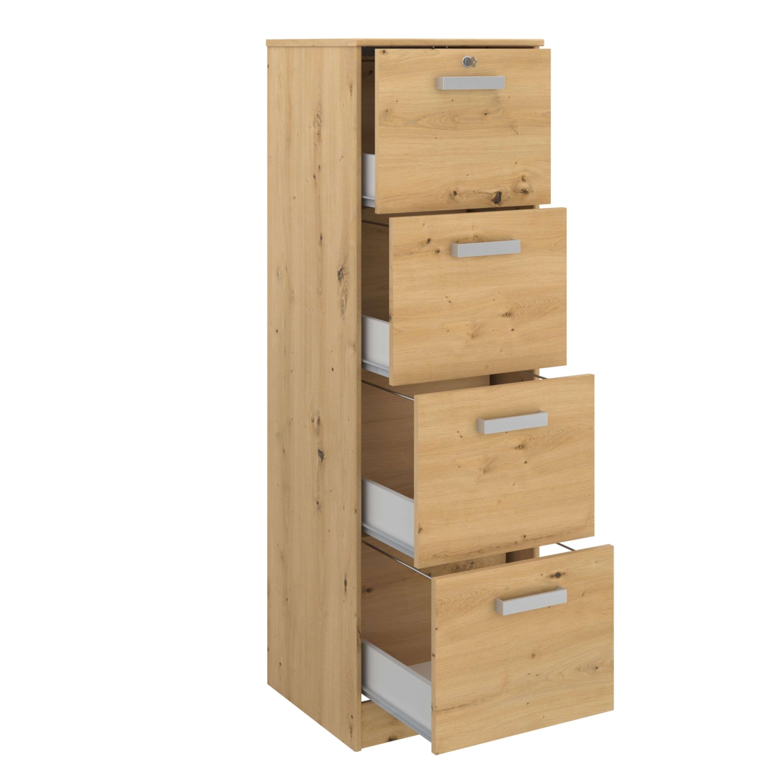Miroytengo Cajonera Venture Oficina Despacho 4C Color Roble Artesano 44x138x40 cm