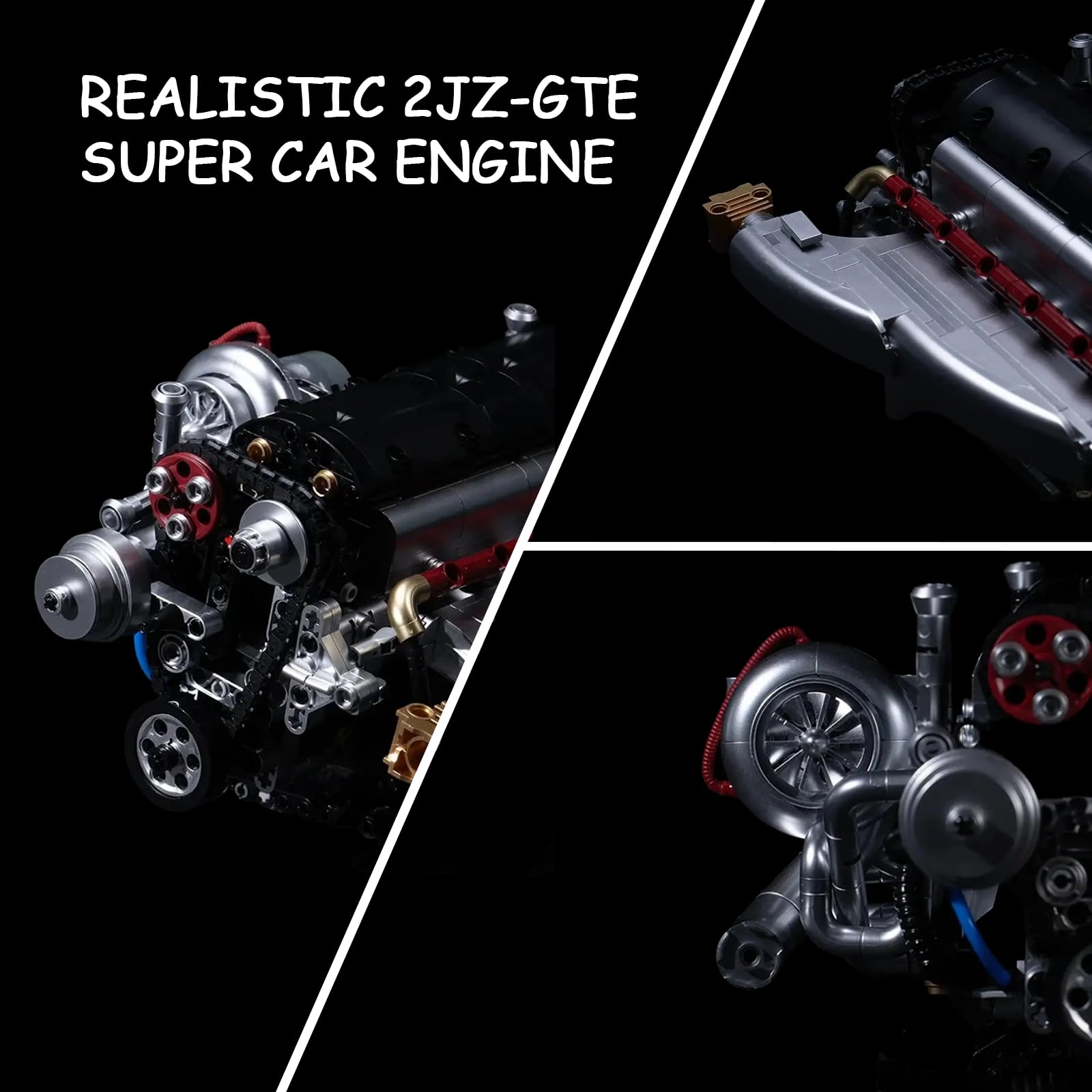 muuchuu Technik Inline-6 Engine Building Toy for Adult Super Car Engine That Work Brick Kit with Motor - Image 3