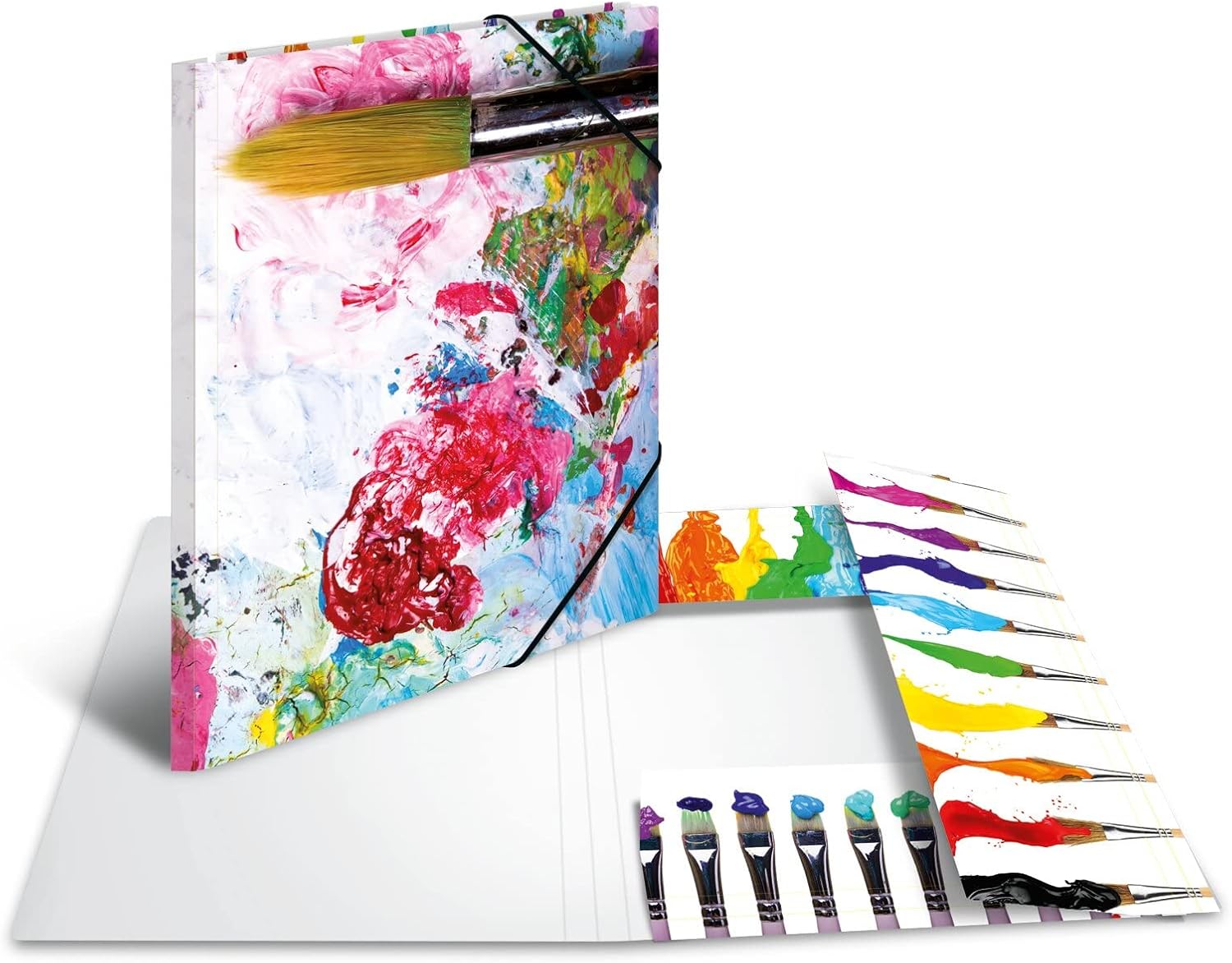 HERMA Collector's Folders A4 Colours Set, 3 Pieces, Children's Corner Folder Made of Cardboard with Art Motif, Elastic Band - Image 5