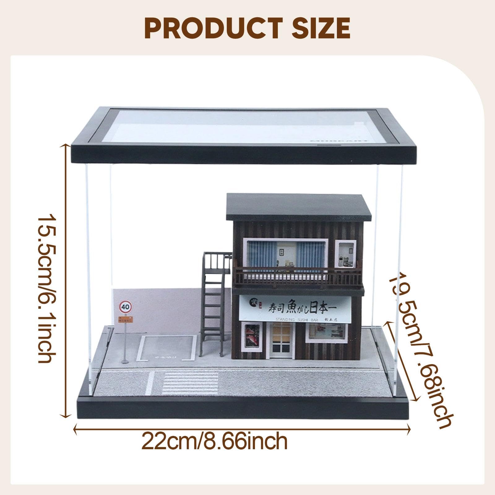 1/64 Modellauto Vitrine Straßenladen Diorama Dekoration Mikrolandschaft Dekor