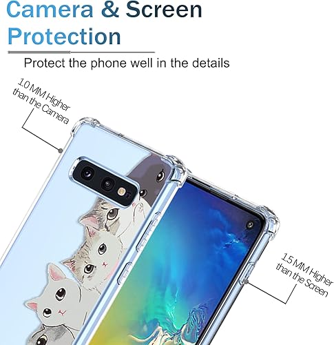 Miniatura 2 de Funda para Galaxy S10e Samsung S10e, diseño de gato lindo y transparente de dibujos animados, TPU suave a prueba de golpes, funda protectora de