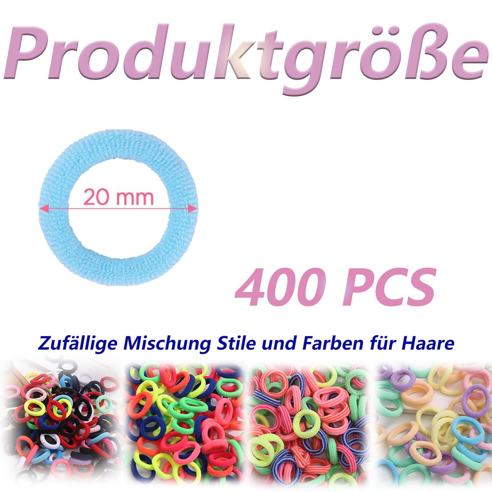400 gomas elásticas para el pelo para niñas, pequeñas, con caja de clasificación, coloridas, sin costuras, para bebés, muy elásticas, versátiles, para trenzas de niños y viajes, colores mezclados al