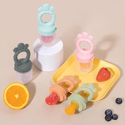 Miniatura 9 de Chupete de silicona 7 en 1 con cuchara, tenedor y cabezales intercambiables, sin BPA, antiahogamiento, autoalimentación para bebés y niños pequeños