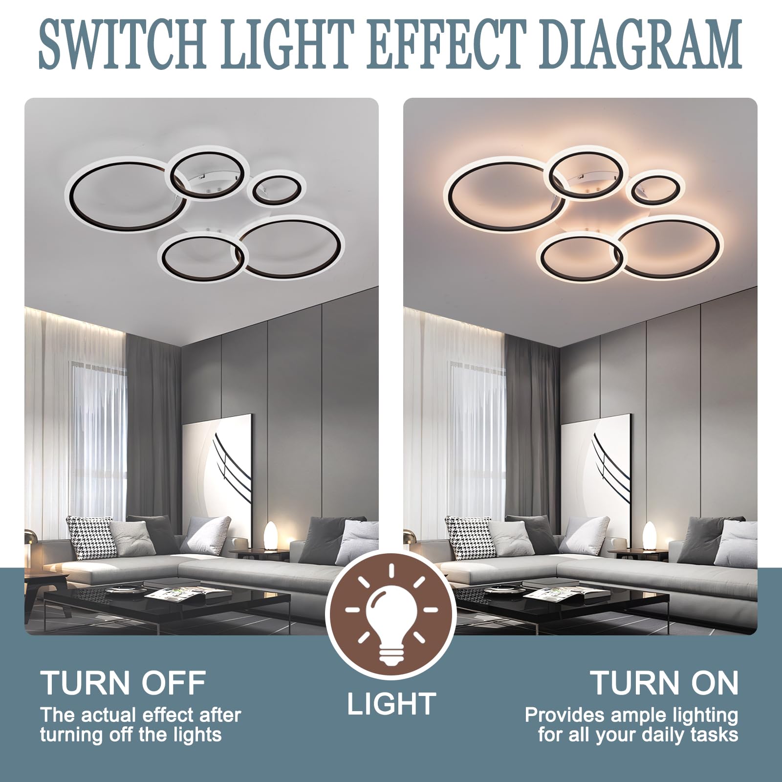 Rotondo Luce A Soffitto 100cm Moderno Smart Lampadario Tri-Color Led Dimmerabile Funzione Di Memoria Lampada Da Soffitto Con App E Telecomando 57w Luminoso Ciondolo Soggiorno Sala Da Pranzo
